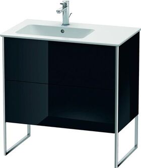 Duravit Waschtischunterbau XSQUARE 832x810x478mm Be links schwarz hochglanz