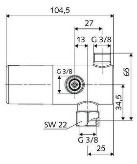 SCHELL Eckventil-Thermostat DN 10, 3/8Zoll chrom