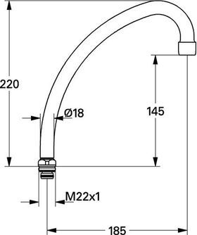 Grohe HU-Auslauf COSTA Ausldg 185mm 5 Stück chr