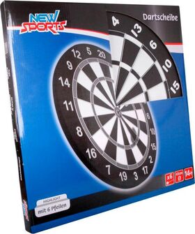 NSP Kork Dartboard inkl. 6 Pfeilen