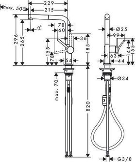 HG Einhebel-Spültischmischer 240 TALIS M Ausziehauslauf mattschwarz