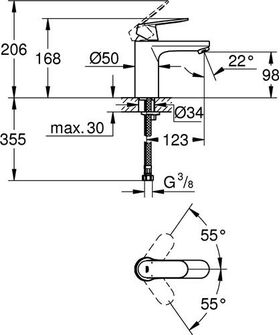 Grohe EH-WTbatt EUROSMART C 1/2Zoll M-Size glatter Körper chr