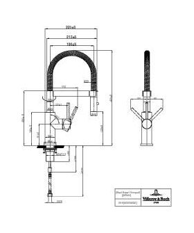 V&B EH-Spb STEEL EXPERT COMPACT integr Schlauchb. herausziehb matt black