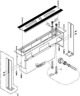 Grohe Wannenrandkombination Unterbau f Fliesenbankmontage