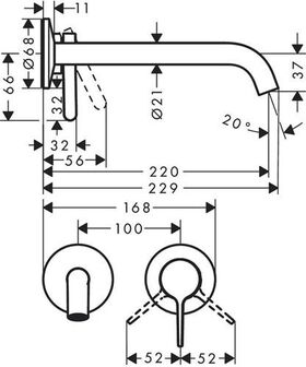 Fertigmontageset AXOR ONE f Unterputz-Einhebel-Waschtischmischer m