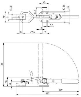 Verschlussspanner Nr.6847SU Gr.3 horiz.Sicherheitsverriegelung AMF