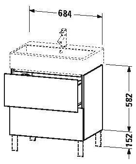 Duravit Waschtischunterbau L-CUBE 582x684x459mm betongrau matt