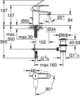 Grohe EH-WTbatt EUROSTYLE C 1/2Zoll S-Size ZAG chr