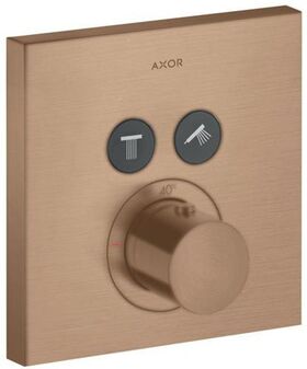 Thermostat SQUARE AXOR SHOWERSOLUTIONS UP für 2 Verbraucher brushed red gold