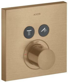 Thermostat SQUARE AXOR SHOWERSOLUTIONS UP für 2 Verbraucher brushed bronze