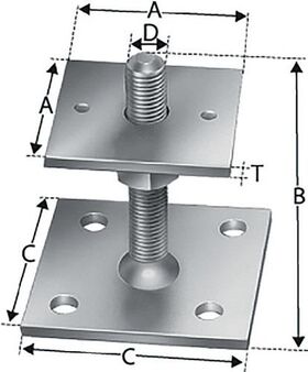 Stützenfuß 208x80x8,0mm STA st.verz.z.Schr.SIMPSON STRONG TIE