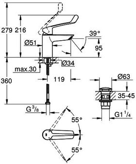 Grohe EH-WTbatt EUROSMART 1/2Zoll S-Size chr