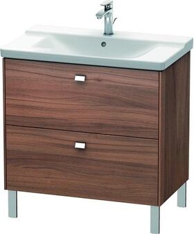 Duravit Waschtischunterbau BRIOSO Griffe chr 691x820x479mm nussbaum natur