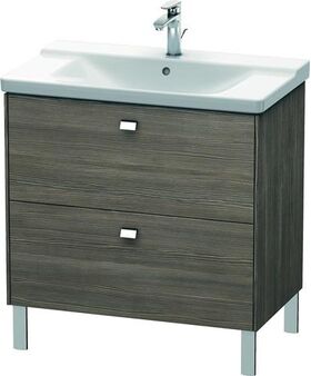 Duravit Waschtischunterbau BRIOSO Griffe chrom 691x820x479mm pine terra