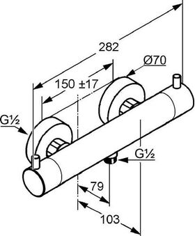 Kludi Thermostat-Brausearmatur BOZZ DN 15 ma-sw