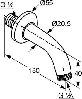 Kludi Brausearm A-QA DN 15 130mm chr