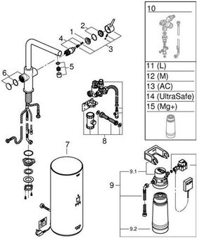 Grohe Einhand-Spültischbatterie RED DUO L-Size L-Auslauf m Boiler superst. A