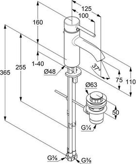 Kludi Waschtisch-Einhandmischer BOZZ DN 15 f drucklose Speicher chr