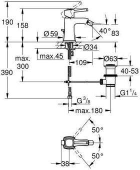 GROHE Einhand-Bidetbatterie Grandera M-Size chrom