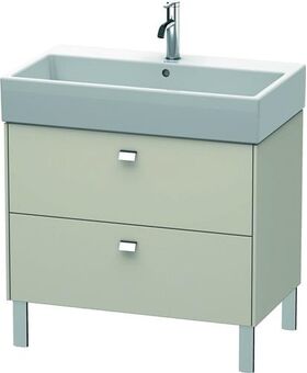 Duravit Waschtischunterbau BRIOSO Griffe chrom 570x784x459mm taupe matt