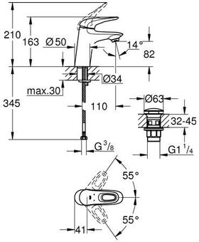 Grohe EH-WTbatt EUROSTYLE 1/2Zoll S-Size chr