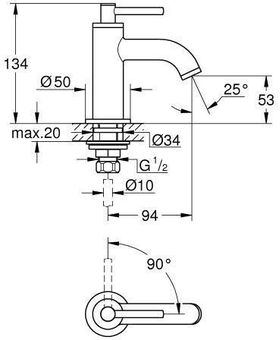 Grohe Standventil ATRIO XS-Size cool sunrise