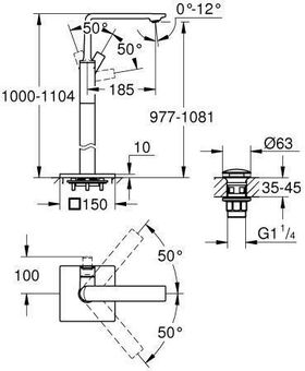 Grohe Einhand-Wannenbatterie ALLURE Bd-Mont ha graph