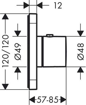 Fertigmontageset AXOR CITTERIO E Thermostat mattschwarz