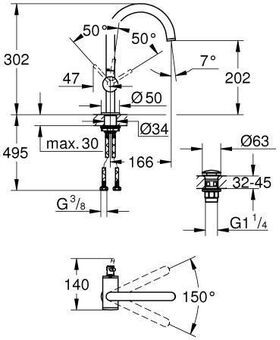 GROHE Einhand-Waschtischbatterie Atrio L-Size warm sunset