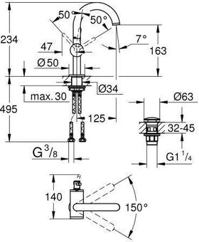 GROHE Einhand-Waschtischbatterie Atrio M-Size chrom