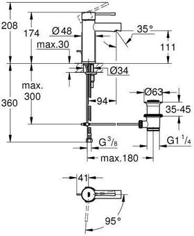 Grohe EH-WT-Batterie ESSENCE S-Size chrom