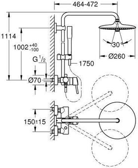 Grohe Duschsystem EUPHORIA SYSTEM 260 m EH-Mischer chr