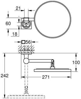 Grohe Kosmetikspiegel ALLURE 7-fache Vergrößerung ha graph