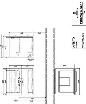 V&B Waschtischunterschrank AVENTO 580x514x452mm Crystal Black