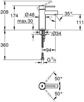 Grohe Einhand-Waschtischbatterie ESSENCE 1/2Zoll S-Size chr