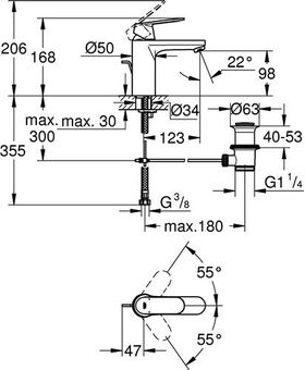 Grohe EH-WTbatt EUROSMART C 1/2Zoll M-Size ZAG chr