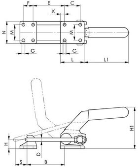 Verschlussspanner Nr.6849PH Gr.4 horiz.schwer AMF