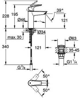 Grohe EH-WTbatt EUROSMART 1/2Zoll M-Size chr