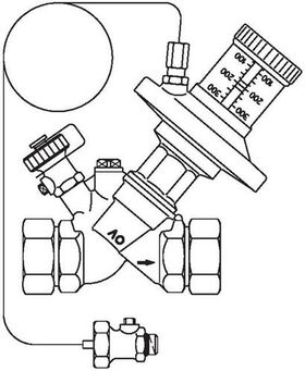 OV Differenzdruckregler Hydromat DTR PN 16, 50-300 mbar, AG und ÜM DN 20, 1Zoll