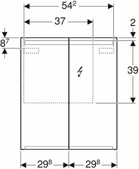 Geberit Spiegelschrank OPTION mit Beleuchtung, 2 Türen 600x700x150mm