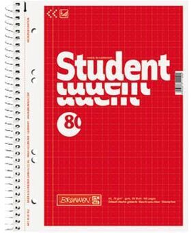 BRUNNEN Collegeblock 1067952 A5 kariert 80Bl rot