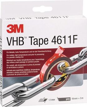 Montageband VHB Tape 4611F dunkelgrau L.3m B.19mm Rl.3M