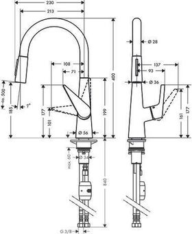 HG Einhebel-Spültischmischer 200 TALIS S DN 15, mit Ausziehbrause chrom