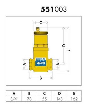 Caleffi Luftabscheider DISCAL Messing 3/4Zoll IG