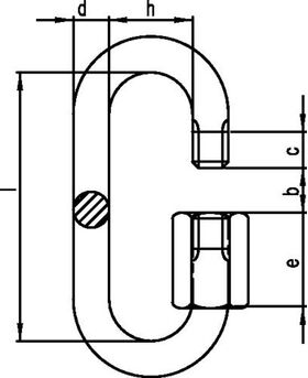 Kettenschnellverschluss Gr.4 Innen-H.33mm Öffnungs-W.5,5mm ZN - VPE: 100