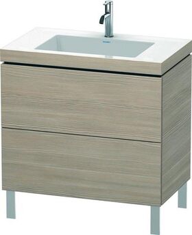 Duravit Waschtischunterbau L-CUBE m WT Vero Air 698x800x480mm 1 HL pi silv