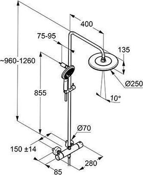 Kludi Dual Shower System FRESHLINE 8 l/min, mit Thermostat chrom