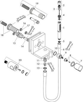 Handbrausemodul AXOR STARCK SHOWERCOLL. DN 15 UP 12x12 stainless steel optic