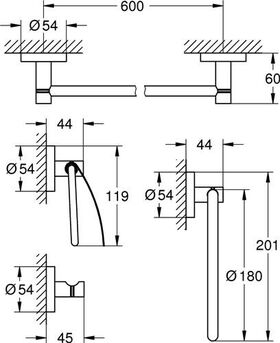 Grohe Bad-Set ESSENTIALS 4 in 1 su-st