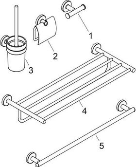 HG Bad-Accessoire-Set LOGIS UNIVERSAL 5-teilig chrom